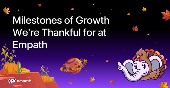Graphic showing blog title: Milestones of Growth We're Thankful for at Empath 