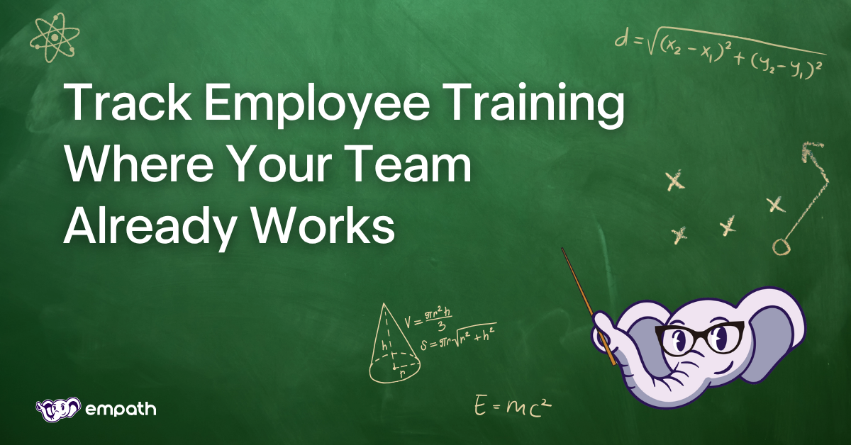 Graphic with blog title: Track Employee Training Where Your Team Already Works
