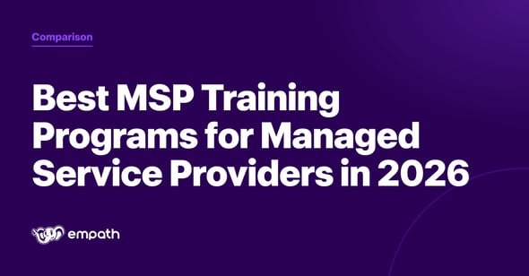 Purple Empath cover with the title: Best MSP Training Programs for Managed Service Providers in 2026