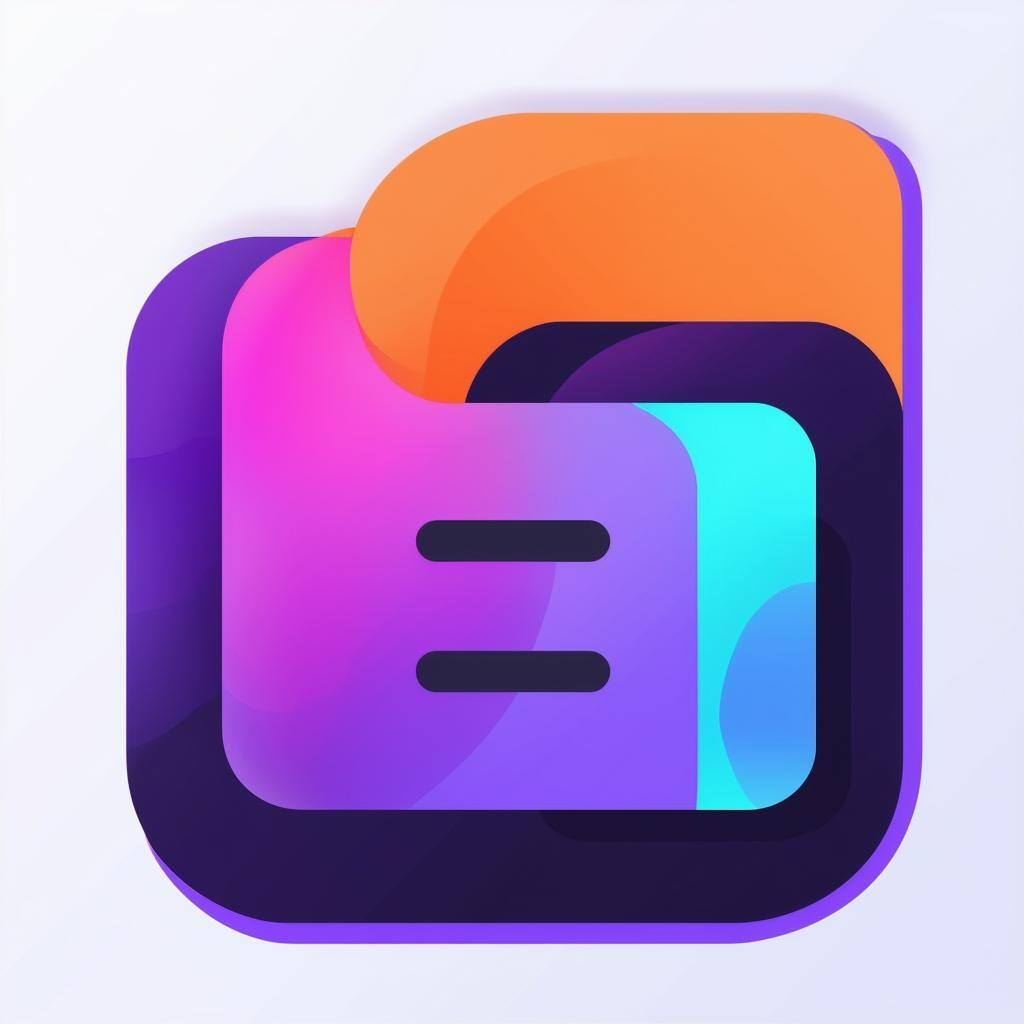 an icon for a saas company marketing site using the colors purple, orange, pink, black, and cyan that symbolizes training material