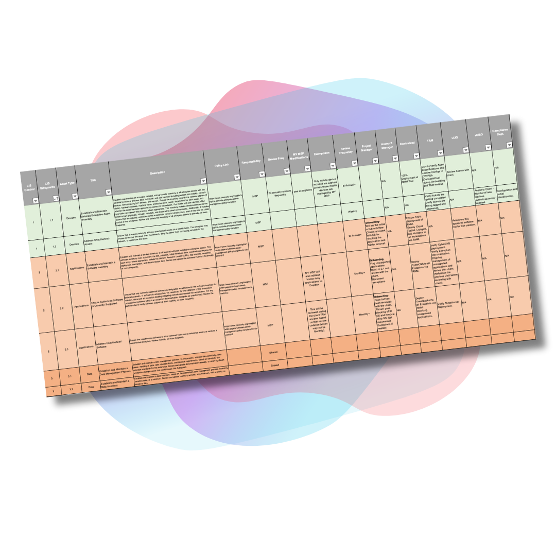 CIS Controls Mapping Guide Mock Up