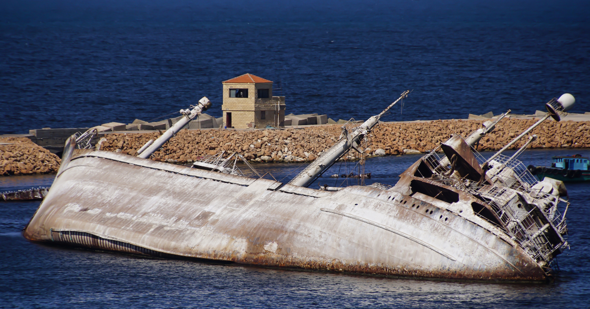 Image showing a ship sinking 