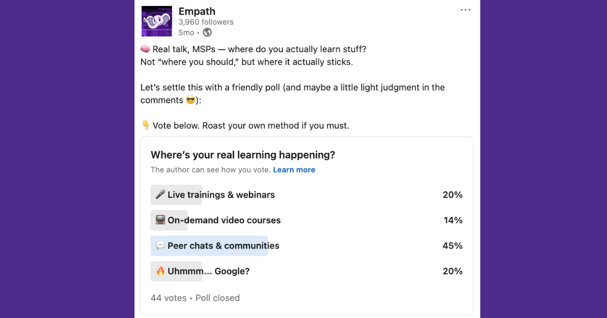 Image with screenshot of Empath poll